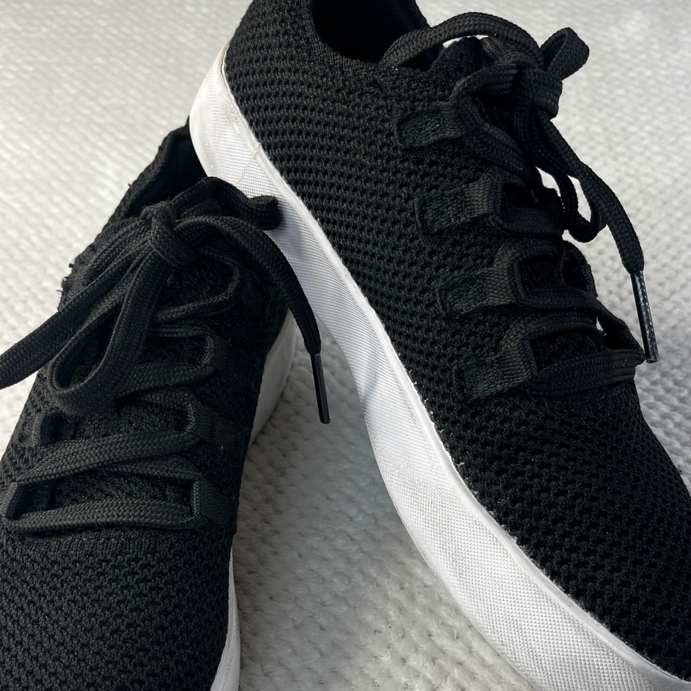 NOBULL Knit Runner Shoes Men's‎ Size 7 Black White Lace Up Athleisure Sneakers